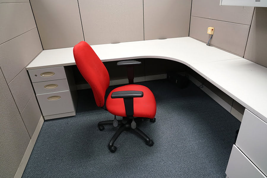 Cubicle And Office Furniture In Office Room
