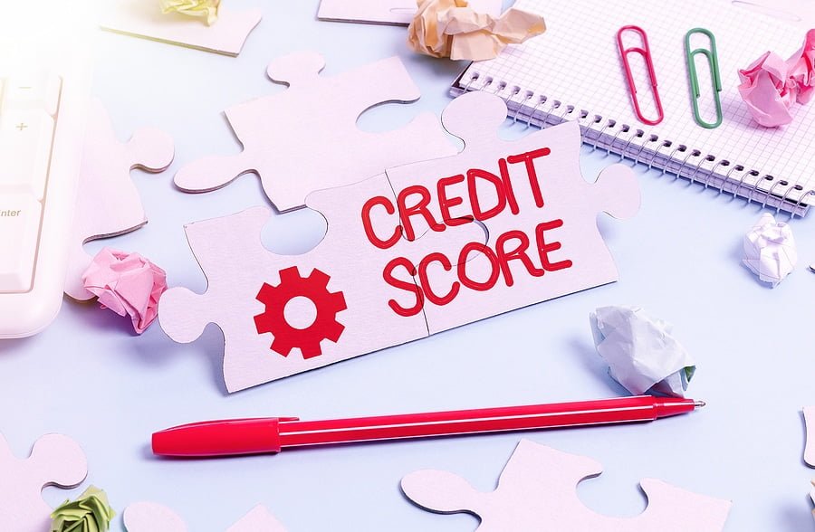 Sign displaying Credit Score. Concept meaning Represent the creditworthiness of an individual Lenders rating Building An Unfinished White Jigsaw Pattern Puzzle With Missing Last Piece