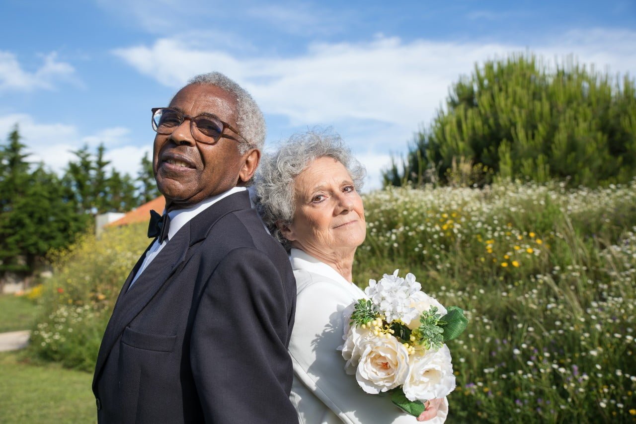 Elderly black couple in retirement