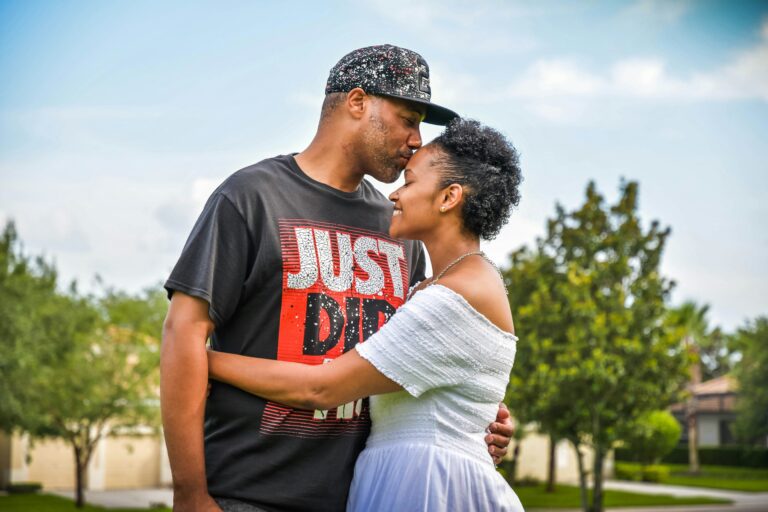 black couple embracing