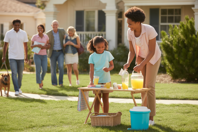 Categories 11 Children running a lemonade stand — Jobs for Kids that teach responsibility and money skills.