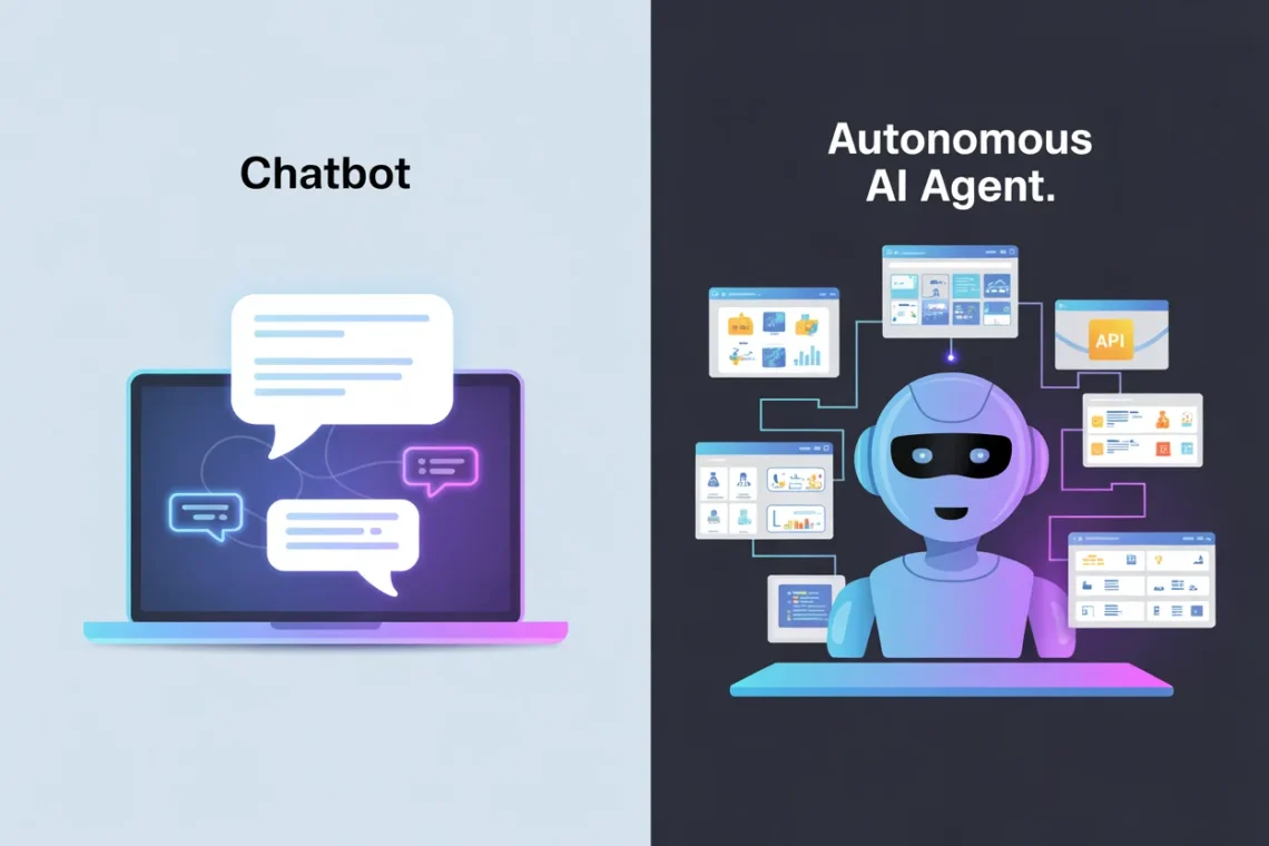 What is the difference between a chatbot and an autonomous AI agent?