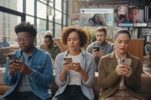 People identifying social media scams 2026 on Facebook, Instagram, and TikTok using secure online safety practices.