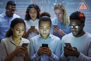 scam text link warning showing users responding to a suspicious phishing SMS message on a smartphone
