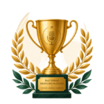 A gold trophy with a microphone symbol stands between laurel branches. The plaque reads "National Media Recognition: Trusted. Credible. Respected." This award celebrates Lynnette Khalfani-Cox, The Money Coach, for her outstanding impact as a trusted and credible voice in the industry.