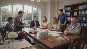 Houston Landlords: 7 Estate-Planning Mistakes That Can Create a Family Crisis, showing diverse property owners planning to protect rental real estate and family wealth.